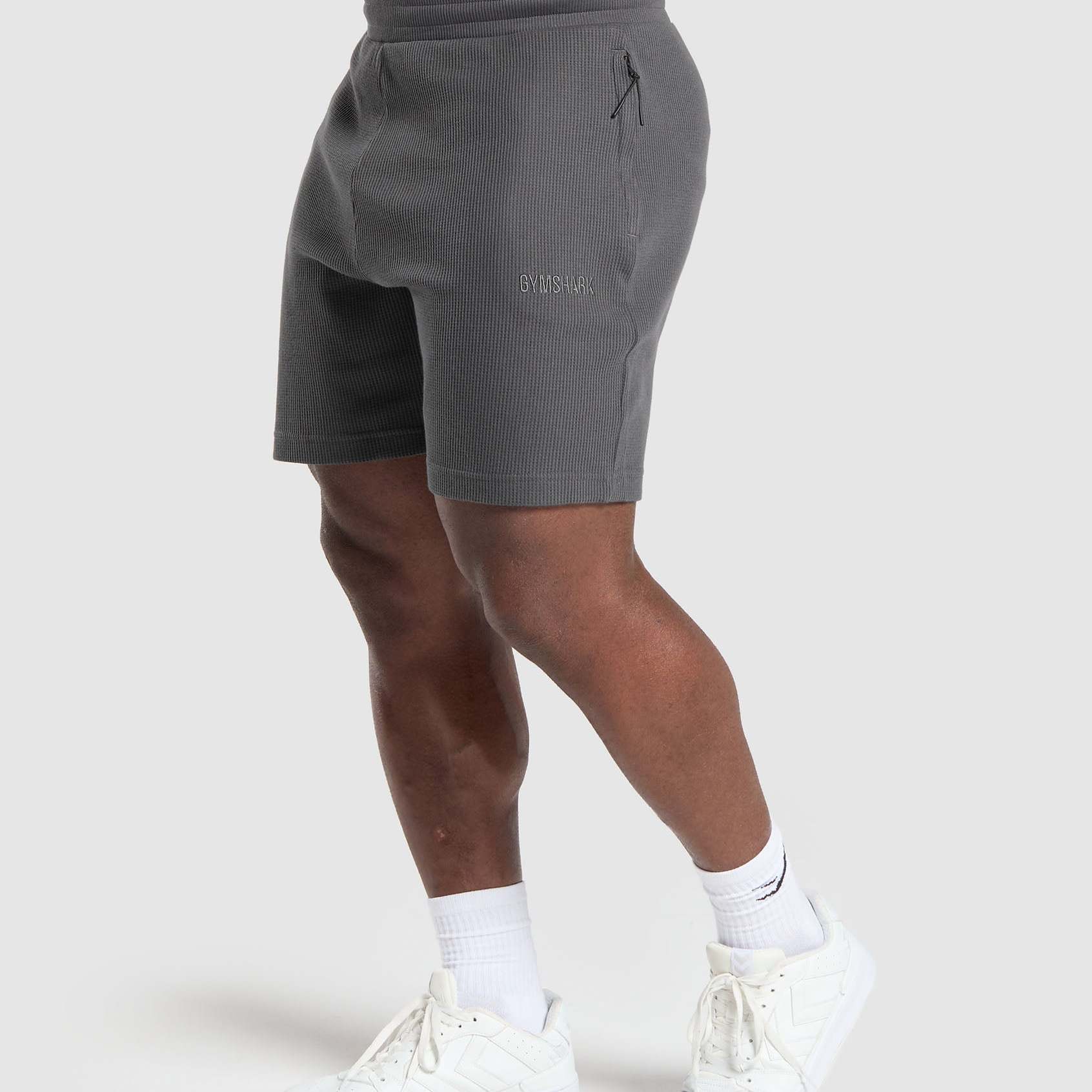 英国Gymshark waffle男运动健身休闲透气华夫格刺绣标宽松短裤O3