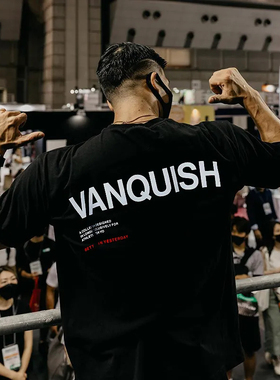 现货英国VANQUISH限定纪念款VQ男女运动健身休闲弹性圆领宽松短袖