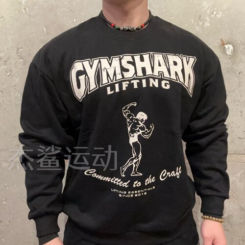 男女同款GYMSHARK COMMITTED新款¾展背运动休闲棉质宽松圆领卫衣