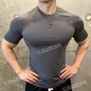 英国GYMSHARK ELEMENT 3.0新男士运动健身高弹速干透气修身短袖A6