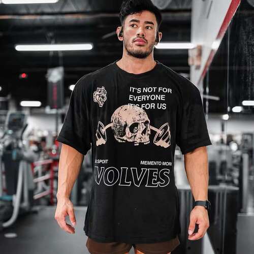 折扣清仓现货DARC狼头高帅同款骷髅狼WOLVES运动休闲宽松纯棉短袖