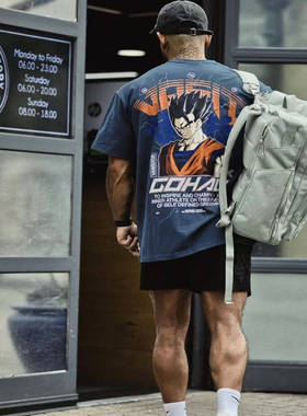 Vanquish英国VQ男运动健身休闲新款dbz龙珠人物联名宽松圆领短袖