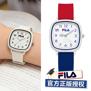FILA斐乐手表女款 夜光只看时间静音6848 学生初高中儿童青少年男款