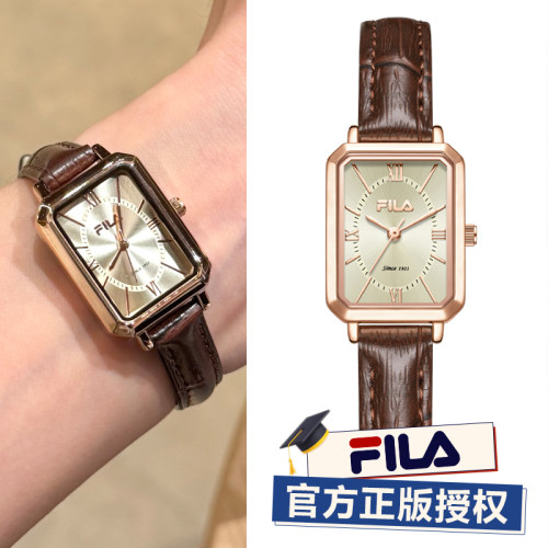 FILA斐乐手表复古轻奢腕表小方表礼盒送女朋友情人节生日礼物6784