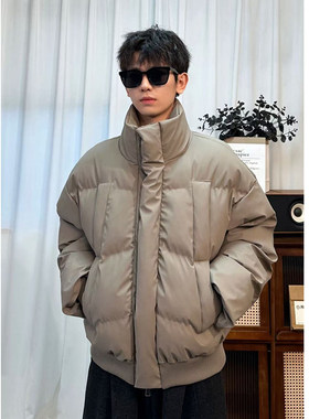 Mansway男道男装pd大人0123start早起工作室短款PU皮棉袄加厚棉衣