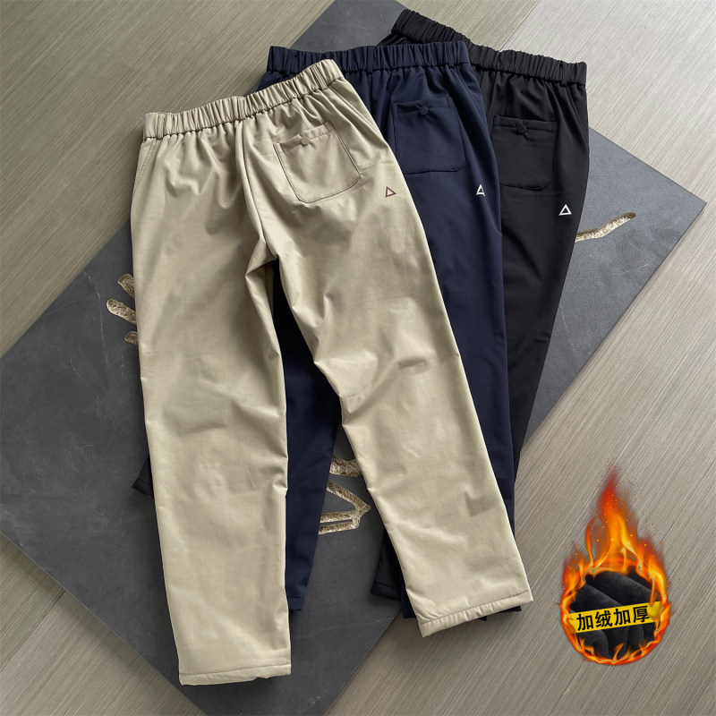 Mansway男道男装pd大人逼格工作室東崛NOLOGO格子加绒休闲束脚裤