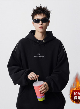 Crying Center男阿茶与阿古1807悟空有货高品质刺绣连帽加绒卫衣