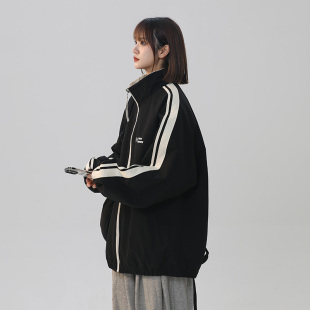 Crying Center男三禾一川吕小虎双面穿立领夹克宽松棒球服