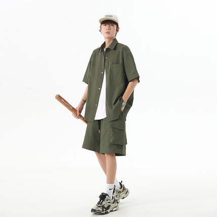 Mansway男道男装bdls无界执行周期十九秋工作室新款短袖短裤套装