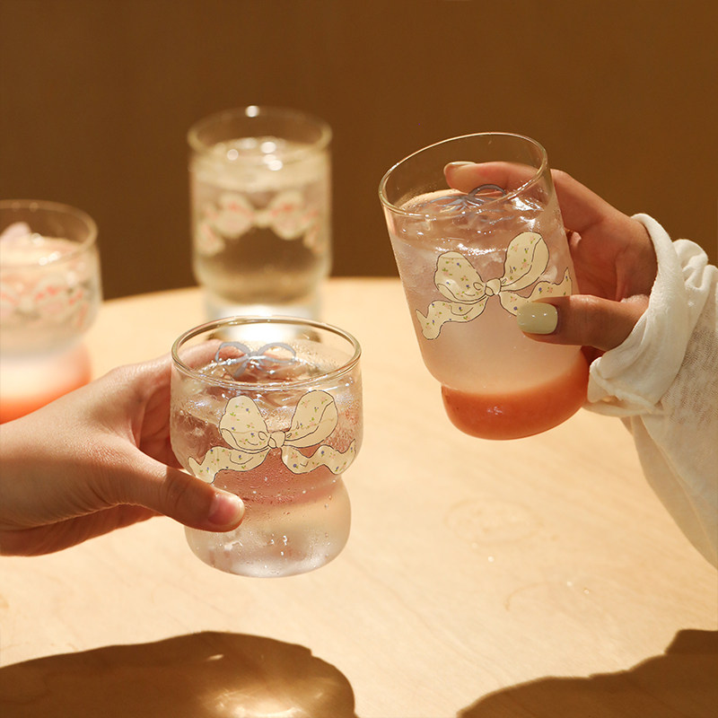 蓝莲花玻璃杯酒杯牛奶杯子水杯饮料杯新款高端耐高温女高颜值茶杯,餐饮具,玻璃杯,淘宝优惠券,粉丝福利购,淘宝优惠卷