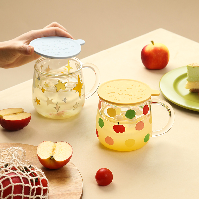 蓝莲花高硼硅玻璃茶杯