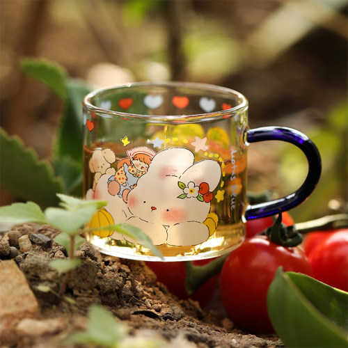蓝莲花玻璃迷你小茶杯