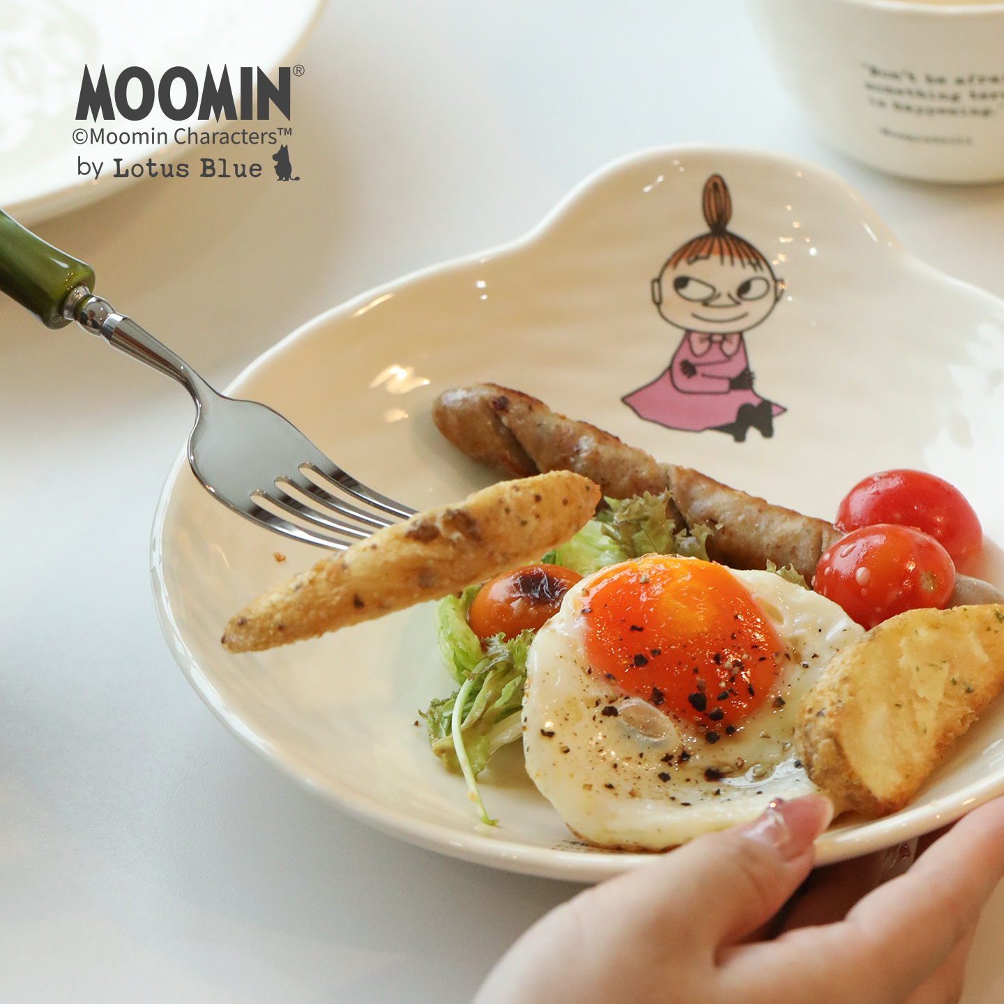 蓝莲花moomin姆明赵露思同款手把碗漂亮餐盘陶瓷盘子家用2025新款