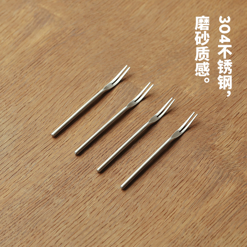 蓝莲花水果沙拉叉勺不锈钢食品级韩式甜品勺水果签小叉子勺子餐叉