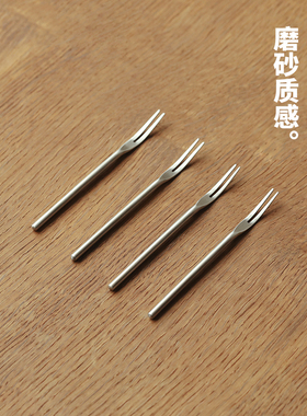 蓝莲花水果沙拉叉勺不锈钢食品级韩式甜品勺水果签小叉子勺子餐叉