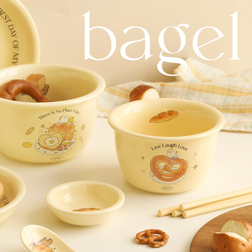 蓝莲花陶瓷可爱奶油碗