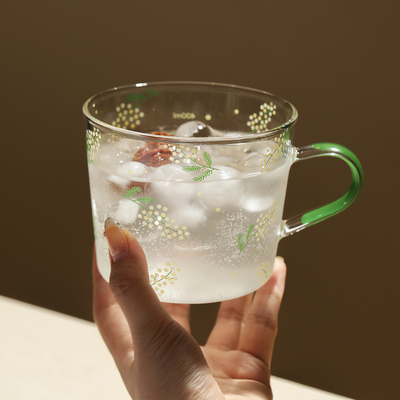 女生玻璃水杯咖啡杯马克杯高级感