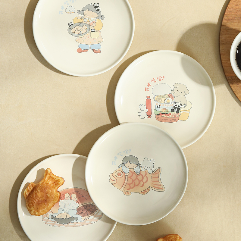 陶瓷吐骨盘高颜值家用可爱小吃盘