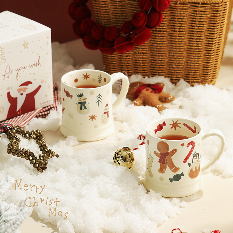 蓝莲花圣诞礼品马克杯