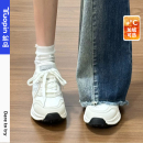 鮀品运动鞋女冬季新款加绒轻便老爹鞋厚底小白鞋百搭休闲跑步鞋子