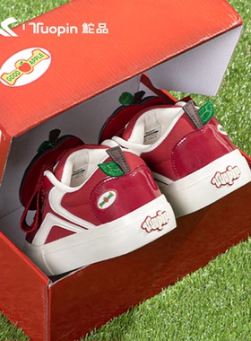 鮀品红色板鞋女2025冬季新款女鞋子百搭厚底明星同款圣诞节苹果鞋