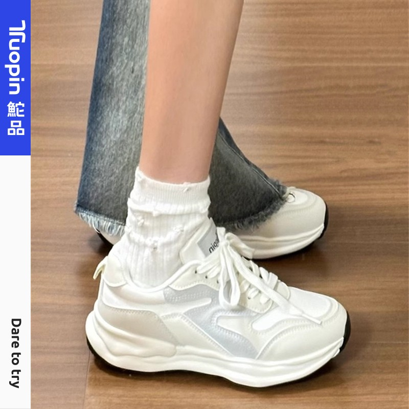 鮀品阿甘鞋2025秋冬新款女鞋百搭休闲小白鞋老爹鞋子厚底运动鞋女