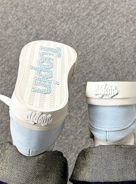 鮀品奶蓝色板鞋女2025秋冬新款运动鞋百搭厚底增高原创休闲帆布鞋