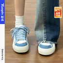 鮀品牛仔蓝板鞋男女款2025冬季百搭明星同款痛鞋棉鞋加绒面包鞋子