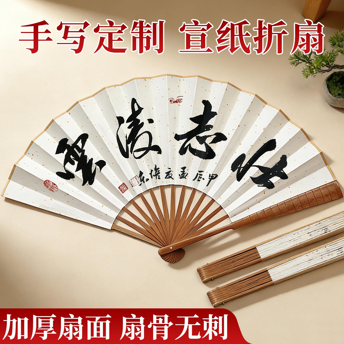 【加厚扇面扇骨无刺】免费题字图片