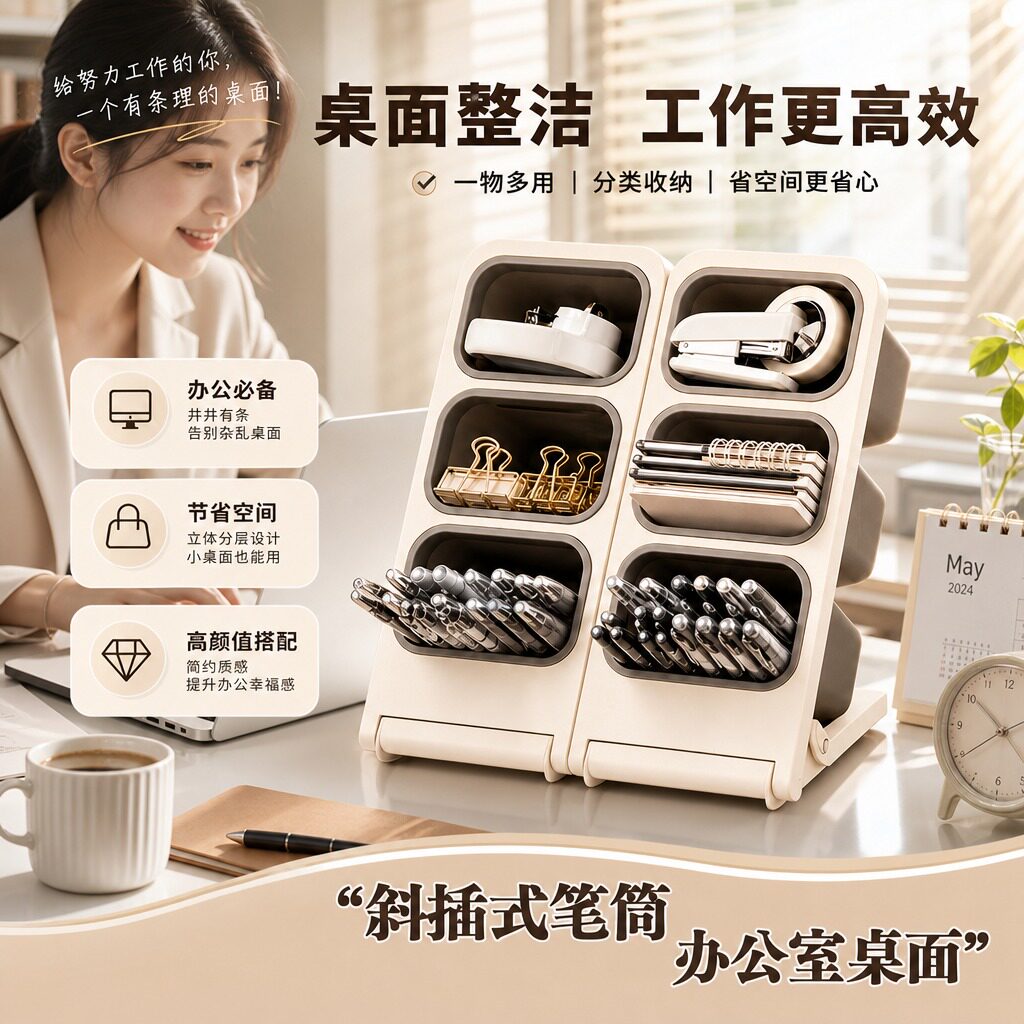【办公室桌面笔筒】工位更整洁图片