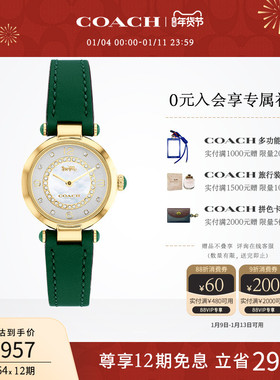 【罗一舟推荐】COACH/蔻驰CARY母贝盘小牛皮小绿表手表女表送女友