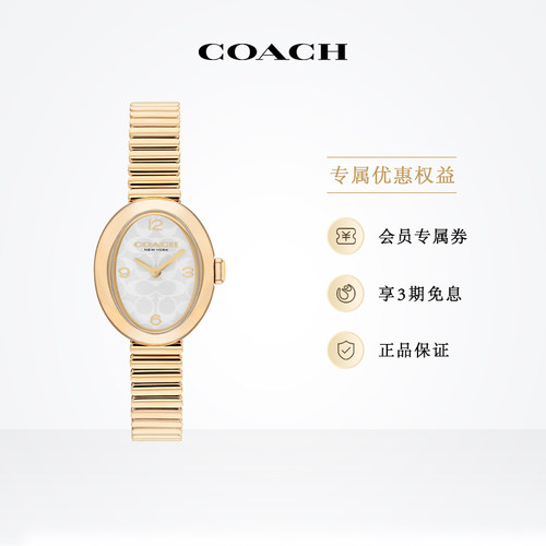 蔻驰小浴缸弹力带石英女表