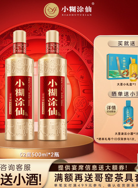 小糊涂仙（金酿V60）52度500ml*2瓶浓香型白酒官方正品裸瓶