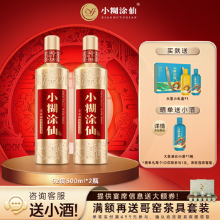 小糊涂仙（金酿V60）52度500ml*2瓶浓香型白酒官方正品裸瓶