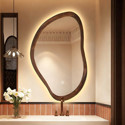 中古风实木卫生间化妆镜