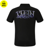 翻领潮流短袖 夏季 金属标胸前个性 字母plein烫钻半袖 polo衫 pp男装