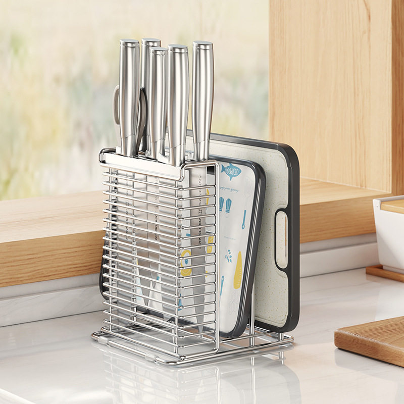 304不锈钢菜刀架置物架多功能筷子筒笼刀具收纳层架板砧板架一体,厨房/烹饪用具,刀架,淘宝优惠券,粉丝福利购,淘宝优惠卷