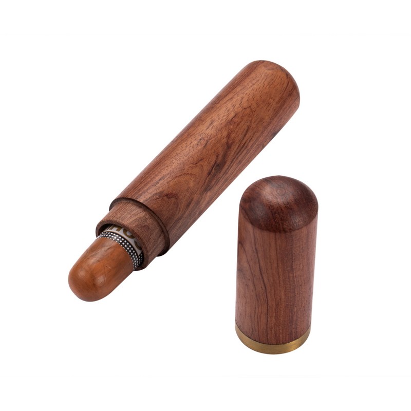 梵勒进口花梨木实木雪茄保湿管烟盒套筒便携式随身旅行单支装送礼