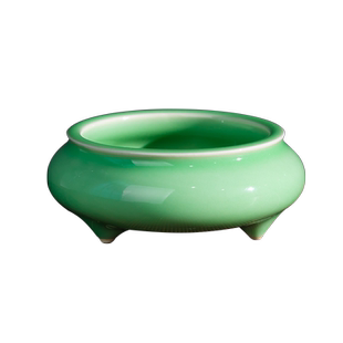 青瓷佛具三足炉家用中式小香炉陶瓷室内供奉线香檀香焚香器香薰炉