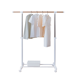 SHESHOME晾衣架落地室内家用卧室挂衣杆简易凉衣架阳台伸缩晒衣架