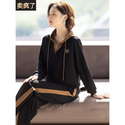 妈妈运动套装秋装新款长袖卫衣时尚春秋上衣服裤子两件套中老年女