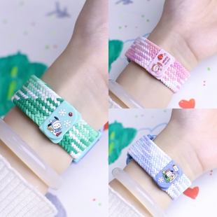 适用小米米兔7X儿童电话手表7A表带编织磁吸扣6C保护套5C/C7A腕带新年红色2S/4X/S1/4C小寻S5/T5/P5透气配件