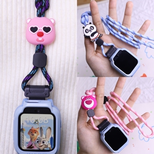 适用米兔儿童手表7X挂绳C7A卡通7A保护壳小米电话5C/6C挂脖子套S1/4C表带15/17/20mm通用小寻S5/T5红米配件