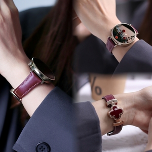 适用荣耀亲选rossini手表2e表带真皮磁吸扣5pro四叶草5Ultra替换GS3/GS4智能运动HaylouWatch腕带秋冬天Magic