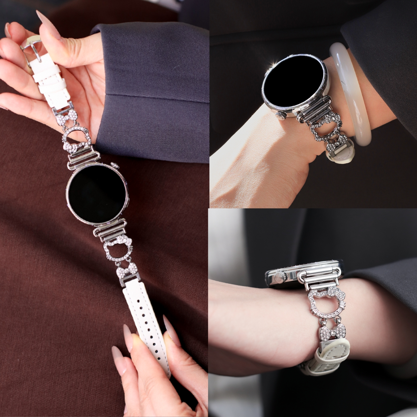 适用小米手表S4表带针扣皮质watchs3替换女款S4sport智能color运动版s2腕带皮革HelloKitty嘿喽haylou配件