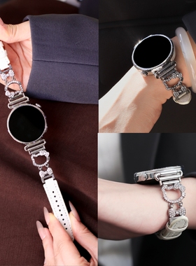 适用颂拓手表race2表带秋冬皮质新款run替换suunto智能Vertical腕带女士ocean皮革9peakpro男HelloKitty配件