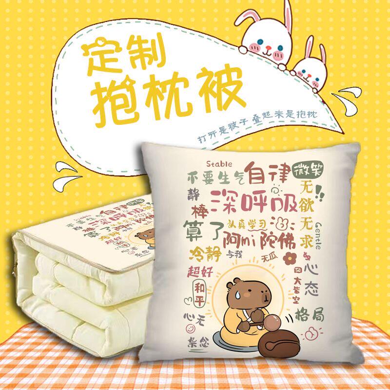 抱枕被定制被子两用二合一logo来图定做照片diy沙发便携式收纳