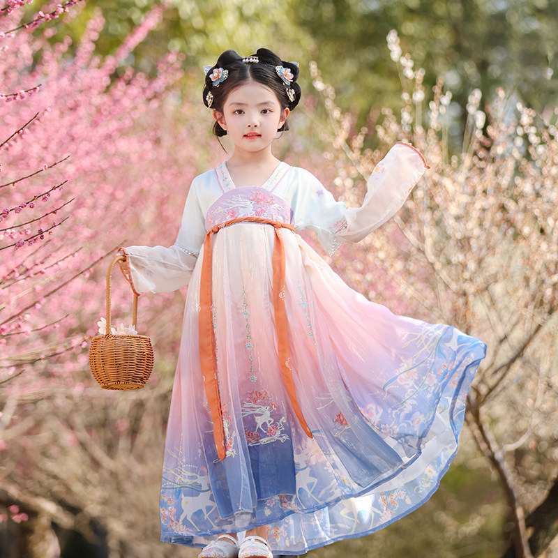 汉服女童新款春夏超仙中国风唐装