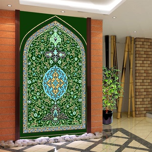 修墙布 饰墙纸玄关酒店沙漠骆驼装 回族清真饭店壁纸新疆民族风格 装