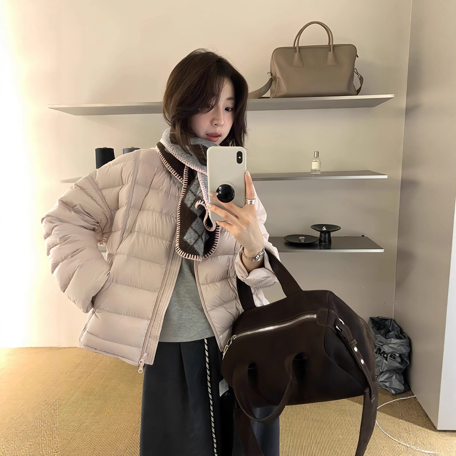 冬季新款新国标90白鸭绒无领排骨羽绒服女防寒加厚短款保暖小个子